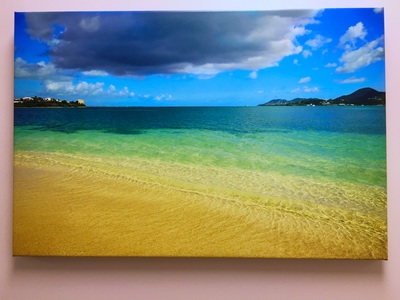St. Maarten beauriful tropical beach landscapes.  Nettle Bay Beach in Caribbean.