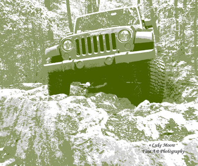 Green Jeep Wrangler JK and JKU Jeep Artwork and Jeep Art  and Photography Prints by Luke Moore. 
