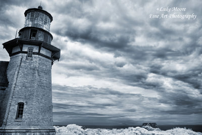 Block Island Lighthouse, Southeast Lighthouse, on Mohegan Bluffs located on Block Island in Rhode Island.  Prints and framed prints available for home decor.